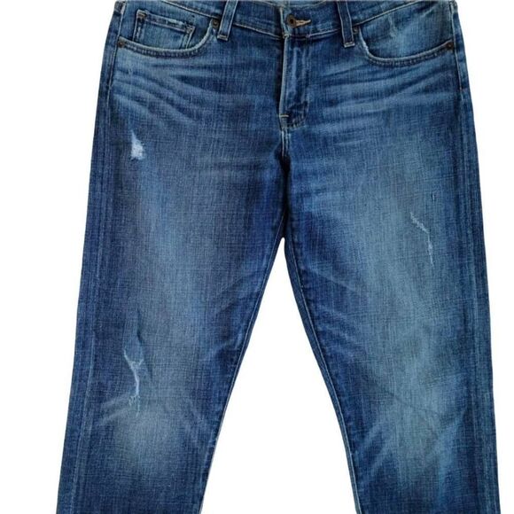 Lucky Brand Denim Sienna Cigarette Boyfriend Distressed Jeans Size 28 Mid Wash - Picture 4 of 11